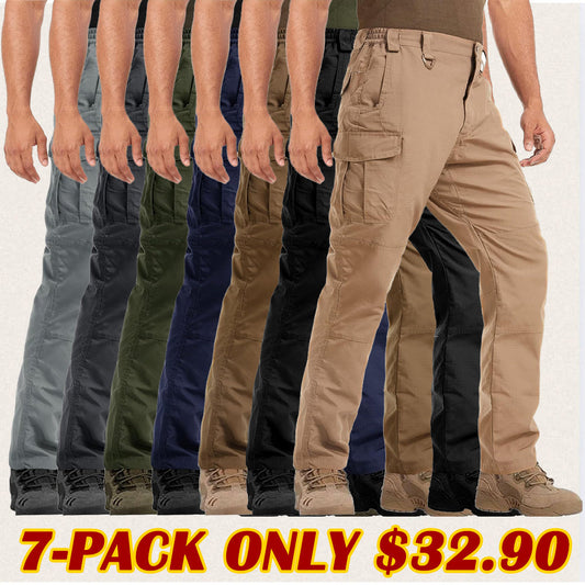 Men's Ripstop Tactical Pants, 9 Pockets,Water Repellent, Cargo Pants for Work, Hiking, Hunting