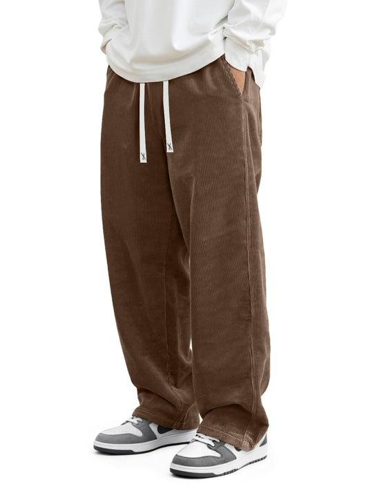 [LAST DAY SALE] Men's Relaxed Straight Leg Corduroy Pants - 100% Cotton